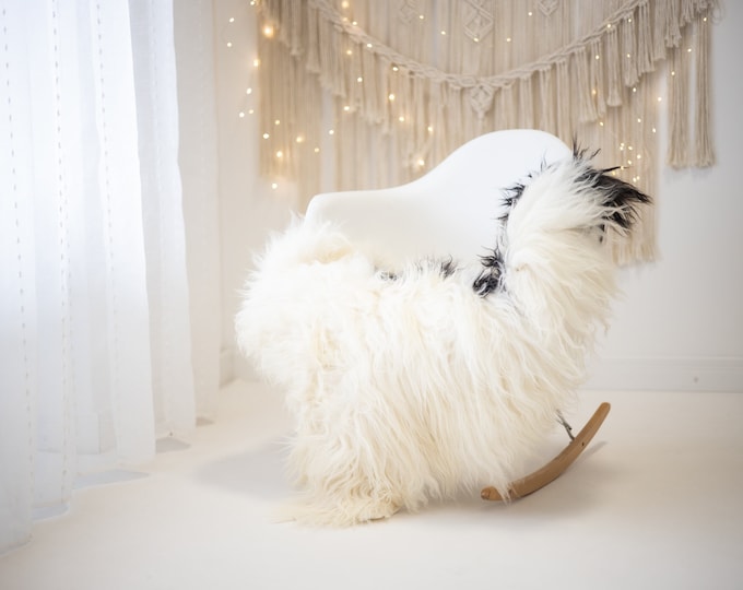 Real Icelandic Sheepskin Rug Scandinavian Decor Sofa Sheepskin throw Chair Cover Natural Sheep Skin Rugs Blanket Ivory Brown #Iceland674