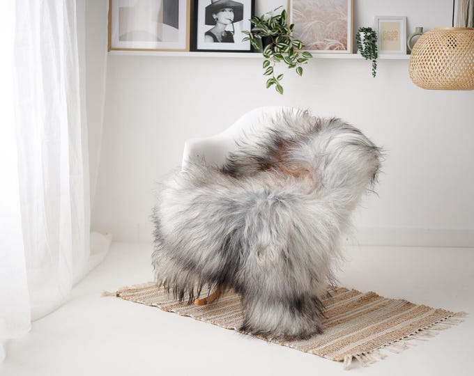 Real Icelandic Sheepskin Rug Scandinavian Decor Sofa Sheepskin throw Chair Cover Natural Sheep Skin Rugs Gray Brown #IS41