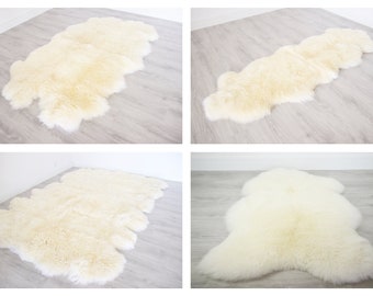 Alfombra de piel de oveja / Alfombra de piel de oveja blanca / Alfombra de piel de oveja auténtica / Manta de piel de oveja / Alfombra de piel de oveja doble / Alfombra de piel de oveja cuádruple / Alfombra de piel de oveja octa