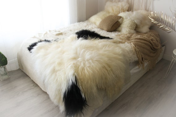 Real Icelandic Double Sheepskin Rug Scandinavian Decor Sofa Sheepskin throw Chair Cover Natural sheep skin rugs blanket fur rug #Islszyt1
