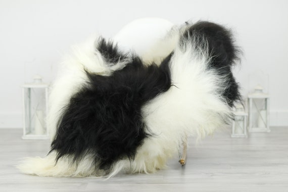Real Icelandic Sheepskin Rug Scandinavian Decor Sofa Sheepskin throw Chair Cover Natural Sheep Skin Rugs Black Blanket Fur Rug #Babisl35