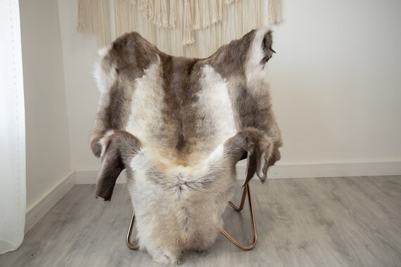 EXTRA LARGE Reindeer Hide | Reindeer Rug | Reindeer Skin | Throw XXL - Scandinavian Style Christmas Decor Brown White Hide #Reindeer76