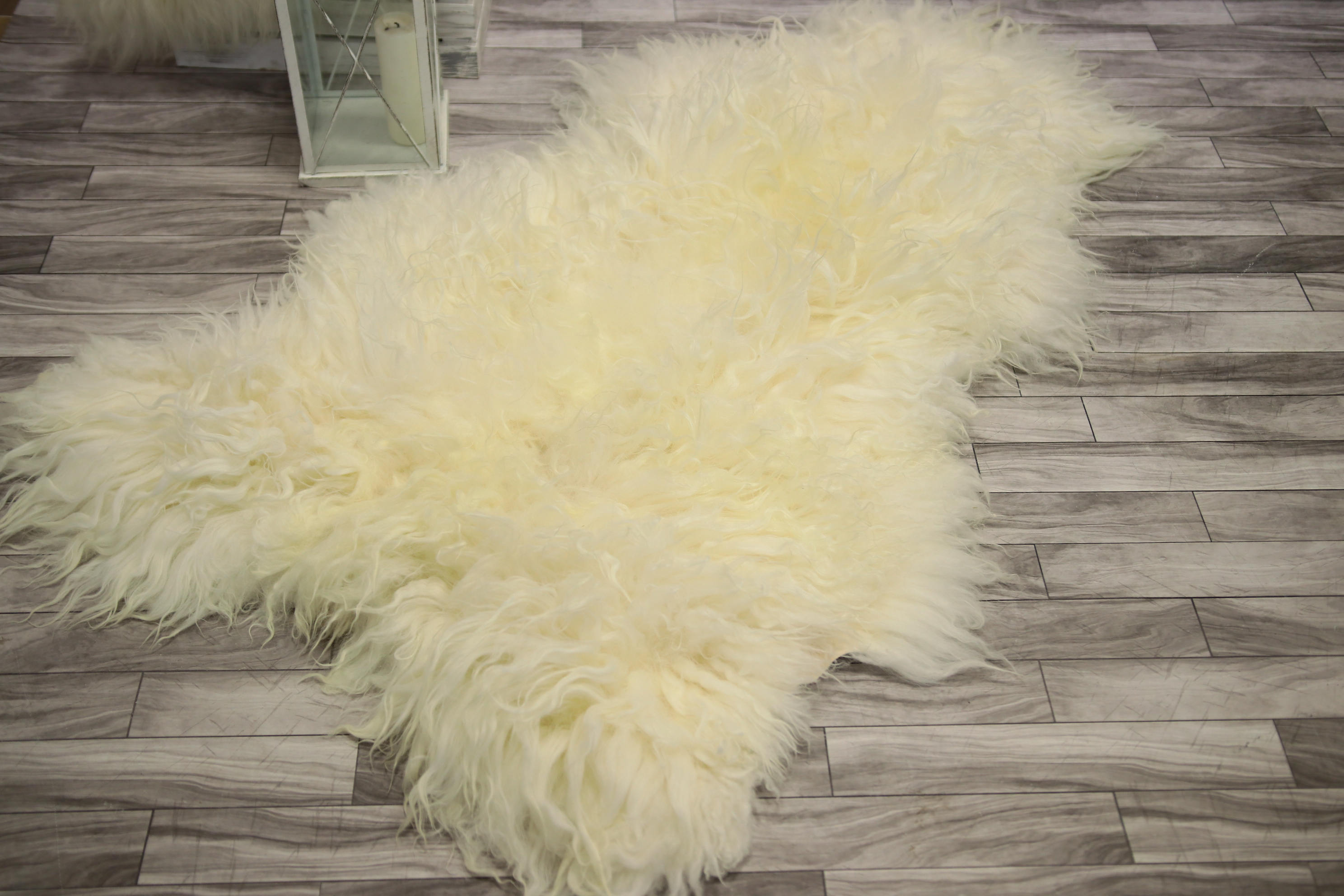 Genuine Rare Mongolian Sheepskin Rug - Curly Fur Rug - Natural ...