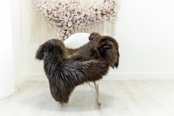 Real Sheepskin Merino Rug Shaggy Rug Chair Cover Sheepskin Throw Sheep Skin Sheepskin Home Decor Rugs Blanket Brown #herdwik173