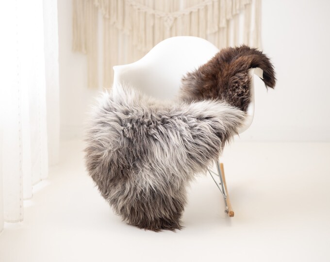 Real Sheepskin Rug Shaggy Rug Chair Cover Scandinavian Home Sheepskin Throw Sheep Skin Sheepskin Brown Gray Rug #herdwik839