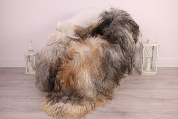 Real Icelandic Sheepskin Rug Scandinavian Decor Sofa Sheepskin throw Chair Cover Natural Sheep Skin Rugs Gray Gold Blanket Fur Rug #Am8