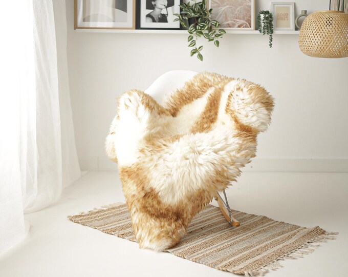 Real Sheepskin Rug Shaggy Rug Chair Cover Scandinavian Home Sheepskin Throw Sheep Skin Ivory Brown Sheepskin Home Decor Rugs #Mher115