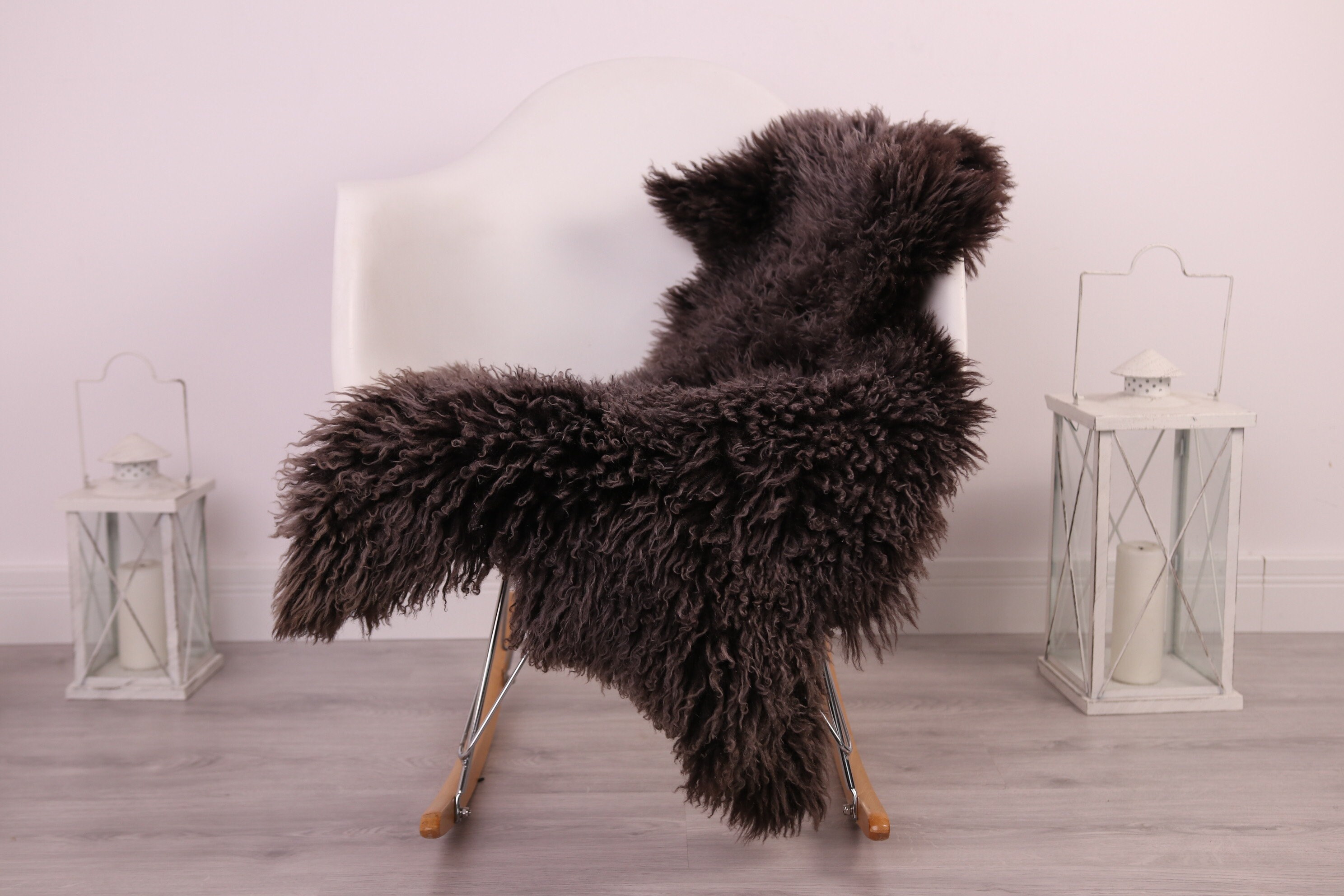 Real Sheepskin Rug Genuine Rare Gotland Sheepskin Rus Curly Fur Rug Scandinavian Sheepvskin