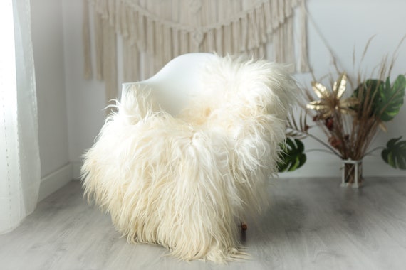 Real Icelandic Sheepskin Rug Scandinavian Decor Sofa Sheepskin throw Chair Cover Natural Sheep Skin Rugs Ivory Fur Rug #Urisl37
