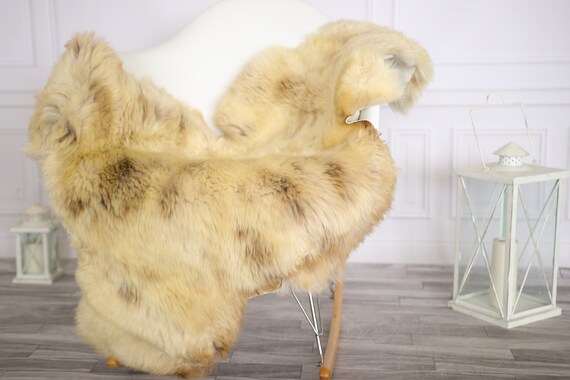 Sheepskin Rug | Real Sheepskin Rug | Shaggy Rug | Chair Cover | Sheepskin Throw | Brown Beige Sheepskin | Home Decor | #Apriher45