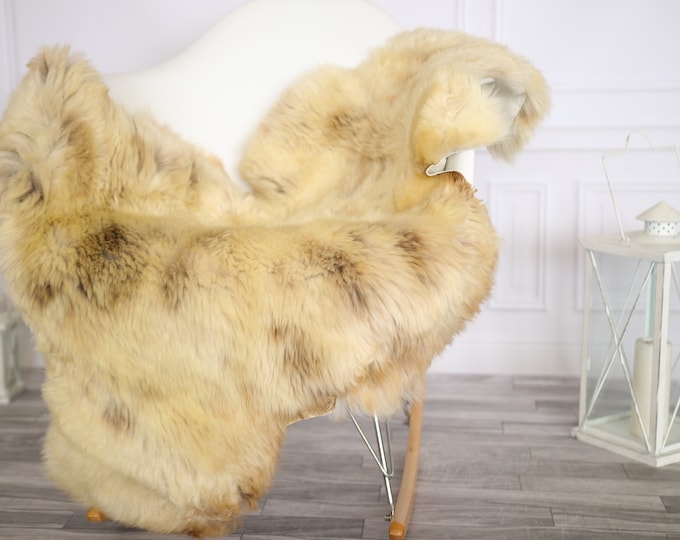 Sheepskin Rug | Real Sheepskin Rug | Shaggy Rug | Chair Cover | Sheepskin Throw | Brown Beige Sheepskin | Home Decor | #Apriher45