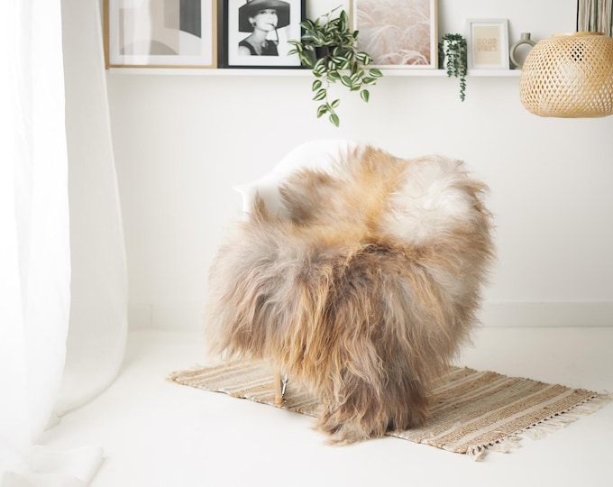 Real Icelandic Sheepskin Rug Scandinavian Home Decor Sofa Sheepskin throw Chair Cover Natural Sheep Skin Rugs Gray Brown #IS160