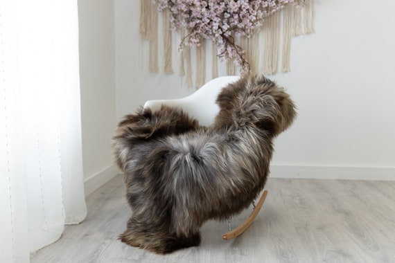 Real Sheepskin Rug Shaggy Rug Chair Cover Scandinavian Home Sheepskin Throw Sheep Skin Gray Brown Sheepskin Home Decor Rugs #herdwik217