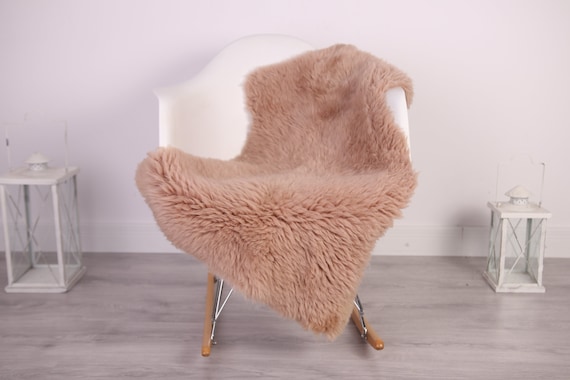 Real Sheepskin Rug Shaggy Rug Chair Cover Sheepskin Throw Sheep Skin Champagne Sheepskin Home Decor Rugs #HERDZ28