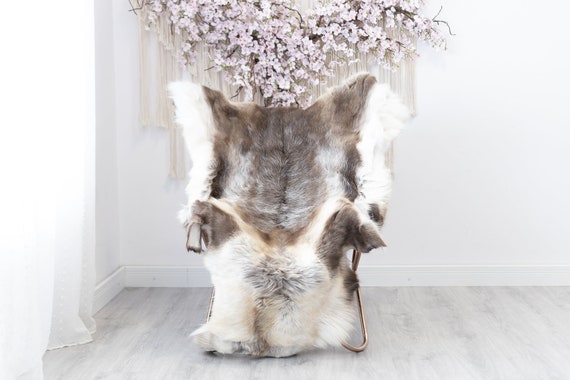 Reindeer Hide | Reindeer Rug | Reindeer Skin | Throw XXL EXTRA LARGE - Scandinavian Style Christmas Decor Brown White Hide #Reindeer36