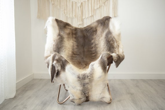 EXTRA LARGE Reindeer Hide | Reindeer Rug | Reindeer Skin | Throw XXL - Scandinavian Style Christmas Decor Brown White Hide #Reindeer67