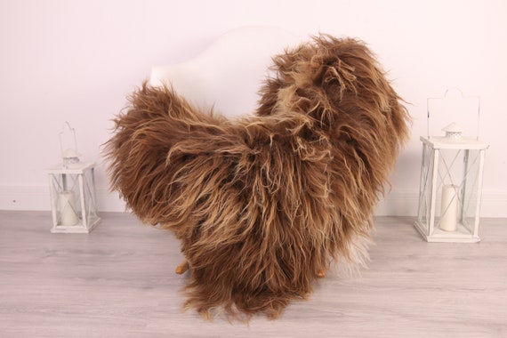 Real Icelandic Sheepskin Rug Scandinavian Decor Sofa Sheepskin throw Chair Cover Natural Sheep Skin Rugs Brown Blanket Fur Rug #Am28