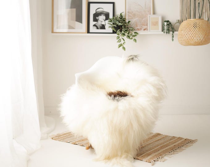 Real Icelandic Sheepskin Rug Scandinavian Decor Sofa Sheepskin throw Chair Cover Natural Sheep Skin Rugs Ivory Brown #Iceland1605