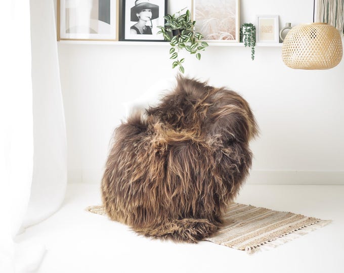Real Icelandic Sheepskin Rug Scandinavian Home Decor Sofa Sheepskin throw Chair Cover Natural Sheep Skin Rugs Brown #IS140