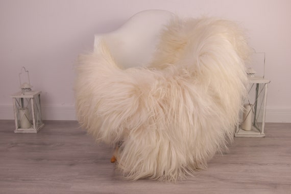 Real Icelandic Sheepskin Rug Scandinavian Decor Sofa Sheepskin throw Chair Cover Natural Sheep Skin Rugs Beige Ivory Blanket Fur Rug #Am33