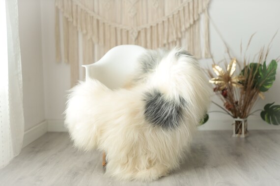 Real Icelandic Sheepskin Rug Scandinavian Decor Sofa Sheepskin throw Chair Cover Natural Sheep Skin Rugs Ivory gray Fur Rug #Urisl40