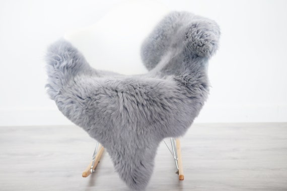 ON SALE Genuine Sheepskin Rug | Gray sheepskin Rug | Sheepskin Rug Cover | Gray Sheepskin | Cosy Rug | Scandinavian Decor Sheepskin Throw