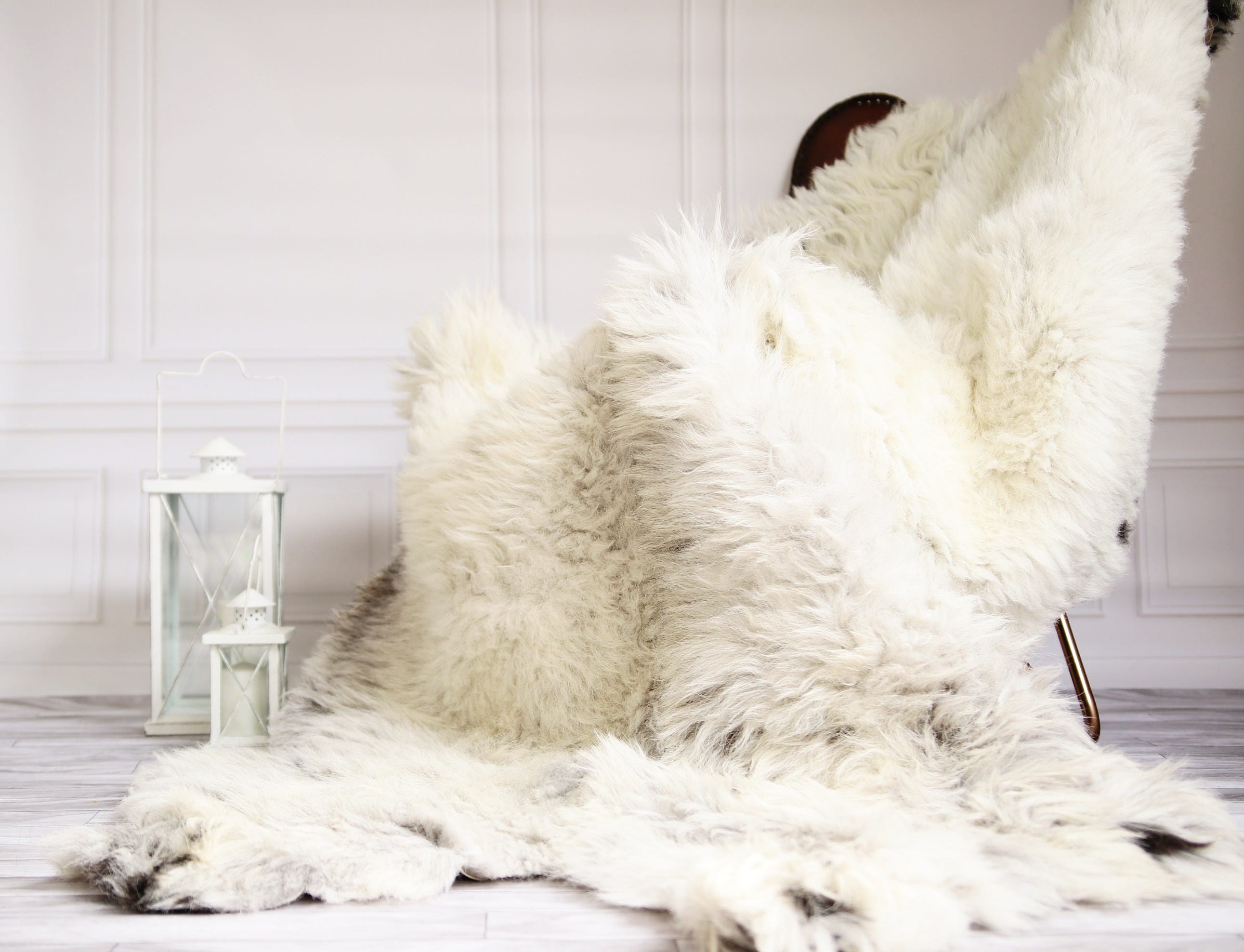 Rare Organic Sheepskin Throw Gray Beige Throw Gray Sheepskin Rug