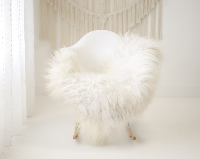 Real Icelandic Sheepskin Rug Scandinavian Decor Sofa Sheepskin throw Chair Cover Natural Sheep Skin Rugs Ivory Beige #Iceland1354