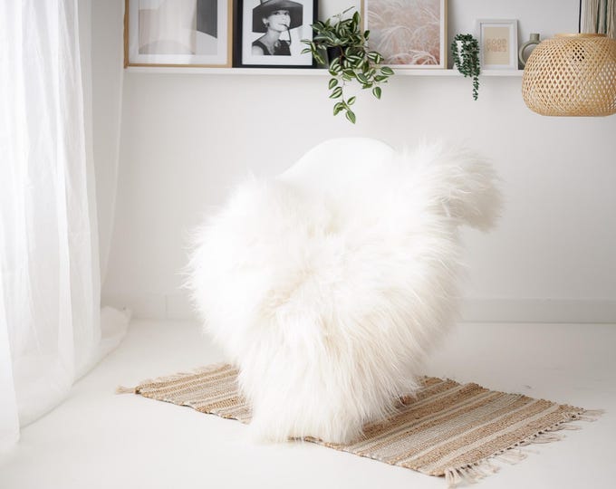 Real Icelandic Sheepskin Rug Scandinavian Decor Sofa Sheepskin throw Chair Cover Natural Sheep Skin Rugs Ivory #IS20