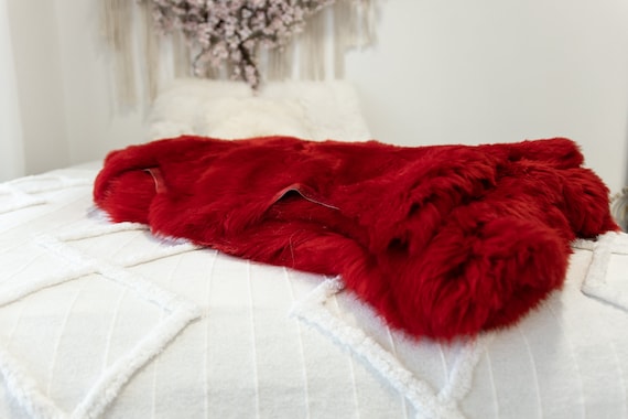 Genuine Natural Red Sheepskin Rug Sheepskin Throw Scandinavian Style | Scandinavian Rug | Sheep Skin - WHOLESALE PACK 10 PIECES