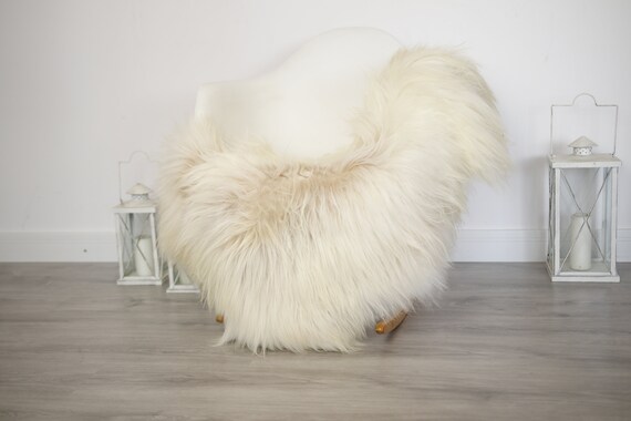 Real Icelandic Sheepskin Rug Scandinavian Decor Sofa Sheepskin throw Chair Cover Natural Sheep Skin Rugs Ivory Blanket Fur Rug #5is13