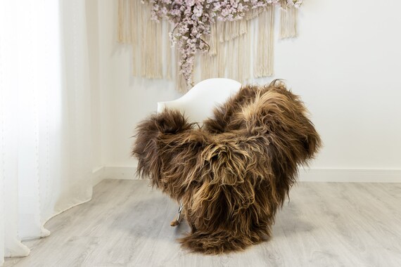 Real Icelandic Sheepskin Rug Scandinavian Home Decor Sofa Sheepskin throw Chair Cover Natural Sheep Skin Rugs Brown #Iceland333