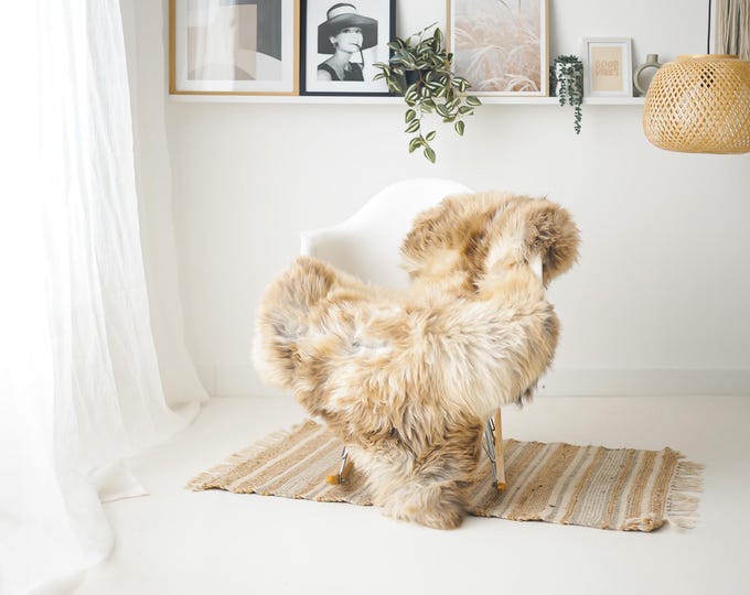 Real Sheepskin Rug Shaggy Rug Chair Cover Scandinavian Home Sheepskin Throw Sheep Skin Ivory Brown Sheepskin Home Decor Rugs #Mher190