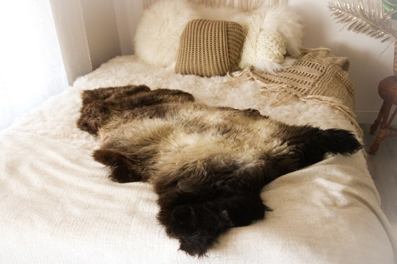 Real Sheepskin Rug Shaggy Rug Chair Cover Sheepskin Throw Sheep Skin Brown Gray Sheepskin Home Decor Rugs #OCTHER67