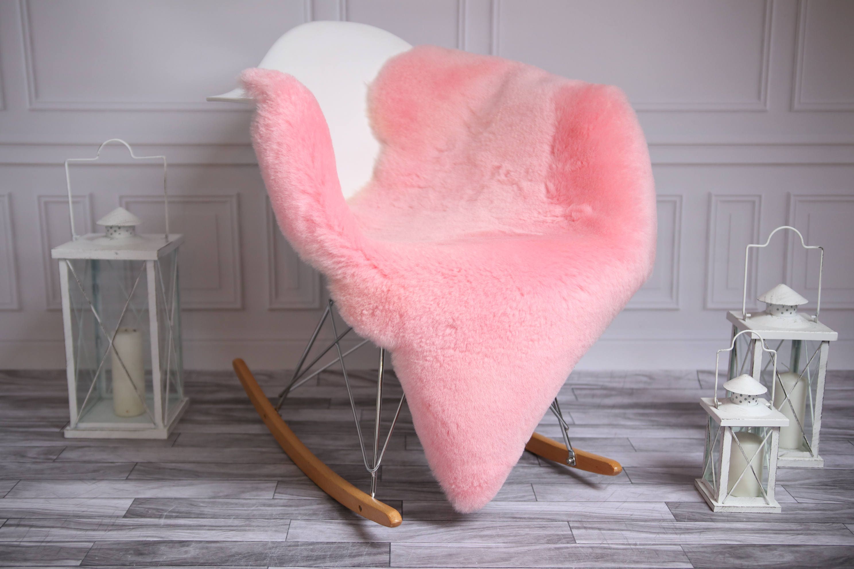 ON SALE Pink Sheepskin Rug Real Sheepskin Rug Shaggy Rug Pink