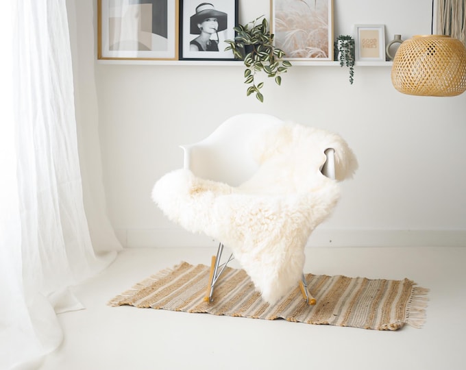 Real Sheepskin Rug Shaggy Rug Chair Cover Scandinavian Home Sheepskin Throw Sheep Skin White Sheepskin Home Decor Rugs #Mher186