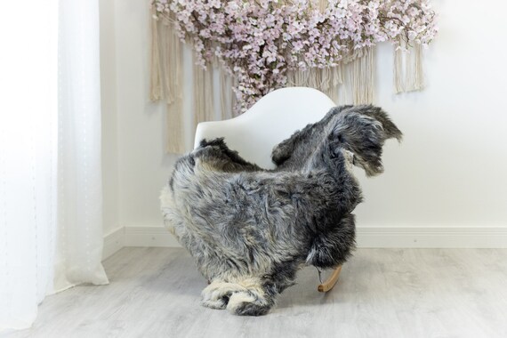 Real Sheepskin Rug Shaggy Rug Chair Cover Scandinavian Home Sheepskin Throw Sheep Skin Ivory Gray Sheepskin Home Decor Rugs #herdwik121