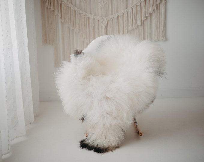 Real Icelandic Sheepskin Rug Scandinavian Decor Sofa Sheepskin throw Chair Cover Natural Sheep Skin Rugs Ivory Brown #Iceland835