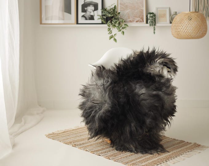 Real Icelandic Sheepskin Rug Scandinavian Decor Sofa Sheepskin throw Chair Cover Natural Sheep Skin Rugs Gray #IS254