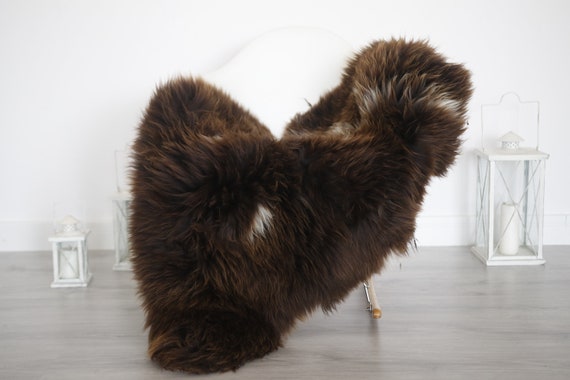 Real Sheepskin Rug Shaggy Rug Chair Cover Sheepskin Throw Sheep Skin Brown White Sheepskin Home Decor Rugs #6her47