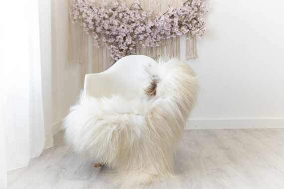 Real Icelandic Sheepskin Rug Scandinavian Decor Sofa Sheepskin throw Chair Cover Natural Sheep Skin Rugs Ivory Brown #Iceland275