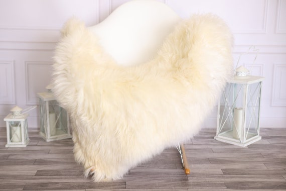 Sheepskin Rug | Real Sheepskin Rug | Shaggy Rug | Scandinavian Rug | | SCANDINAVIAN DECOR | White Beige Sheepskin #OLHER17