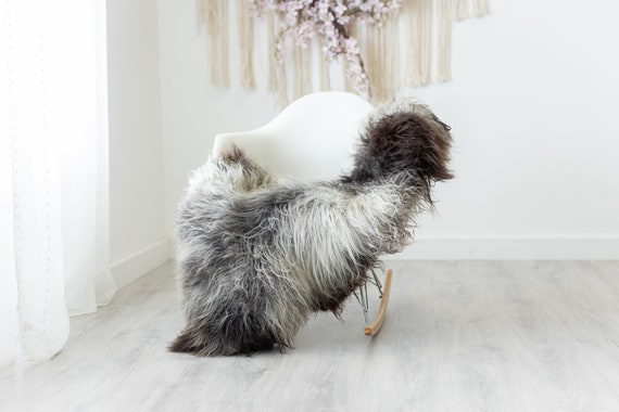 Real Sheepskin Rug Shaggy Rug Chair Cover Scandinavian Home Sheepskin Throw Sheep Skin Brown White Sheepskin Home Decor Rugs #herdwik233