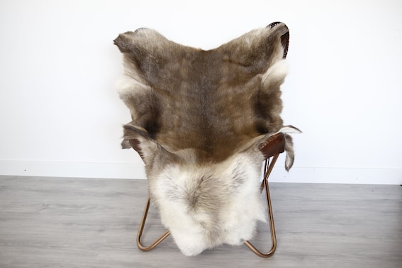 Reindeer Hide | Reindeer Rug | Reindeer Skin | Throw XXL EXTRA LARGE - Scandinavian Style Christmas Decor Brown Hide #Ire16