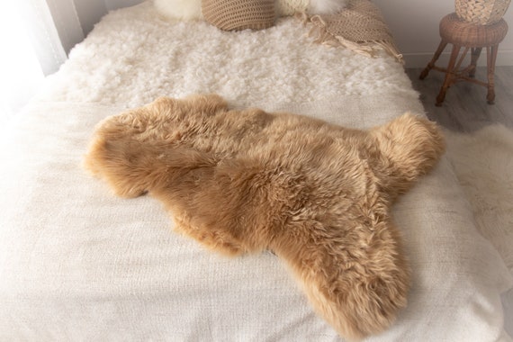 Sheepskin Rug | Real Sheepskin Rug | Shaggy Rug | Chair Cover | Sheepskin Throw | Beige Sheepskin | Sandy Sheepskin | #MIESZ1