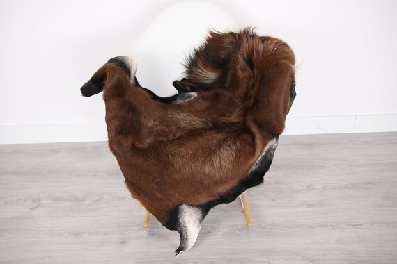Natural real Goatskin rug, Goat Hide Goat Rug Brown #Goat2