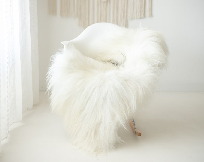 Real Icelandic Sheepskin Rug Scandinavian Decor Sofa Sheepskin throw Chair Cover Natural Sheep Skin Rugs Ivory Black #Iceland1138
