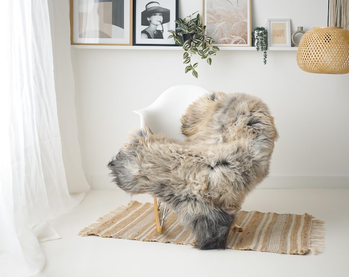 Real Sheepskin Rug Shaggy Rug Chair Cover Scandinavian Home Sheepskin Throw Sheep Skin Gray Brown Sheepskin Home Decor Rugs #Mher175