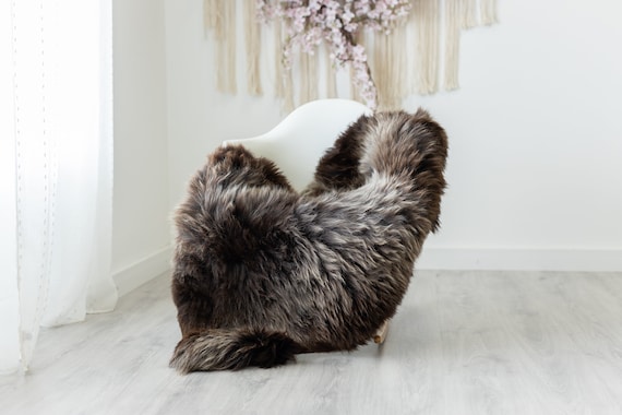 Real Sheepskin Rug Shaggy Rug Chair Cover Scandinavian Home Sheepskin Throw Sheep Skin Brown Sheepskin Home Decor Rugs #herdwik239