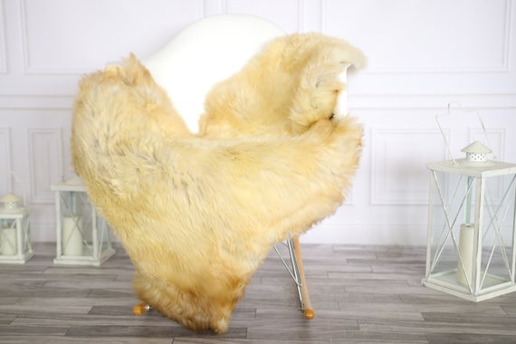 Sheepskin Rug | Real Sheepskin Rug | Shaggy Rug | Chair Cover | Sheepskin Throw | Beige Sheepskin | Home Decor | #Apriher34